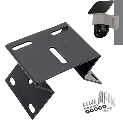 Heavy-Duty Right Angle Security Camera Corner Mount - Black Metal Wall Bracket for Outdoor Surveillance | Fits Exterior Walls, Eaves, Stairwells | Complete Hardware Kit for S340 & PTZ Cameras