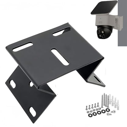 Heavy-Duty Right Angle Security Camera Corner Mount - Black Metal Wall Bracket for Outdoor Surveillance | Fits Exterior Walls, Eaves, Stairwells | Complete Hardware Kit for S340 & PTZ Cameras