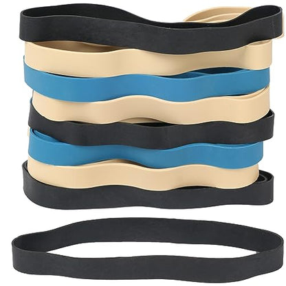 AIWOQI Rubber Bands Size#107 Heavy Duty Big Wide rubber band 30PCS Elastic Bands for Office Supply Trash Can File Folders Litter Box Rubber Bands (Black,blue,light brown) - color: Black,blue,light brown