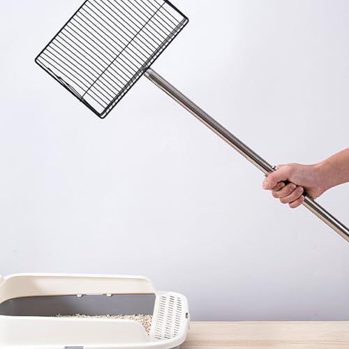 Drfeify Extendable Stainless Steel Non Stick Litter Scoop Heavy Duty Poop Shovel for Livestock Farms