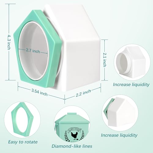 Tgeyd 21LB Automatic Chicken Feeder with Legs,Peak Roof Gravity Feeding Ports and Anti-Perching Roof,No Waste Poultry Food Including Chicken Feed