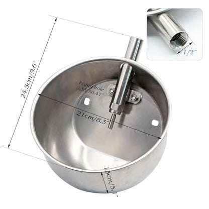 Automatic Pig Waterer System Stainless Steel,Automatic Waterer Water Bowl for Pig Hog Farm Animal Drinking Water Trough (Extra Large)
