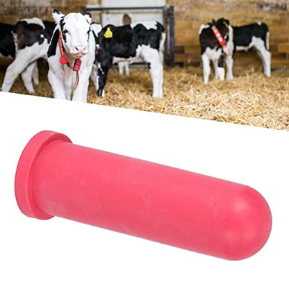 AMAKO Calf Feeder Pacifier with Fixed Base: Calf Feeder Pacifier for Feeding Milk Bucket Cow Nipple Calves Teats Soft Rubber Feeding Teats for Cattle Horse Donkey(MP76+MP76A Calf Pacifier with Valve)