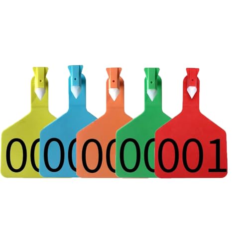 50/100 Pieces TPU Blank one-piece Cattle Ear tag, Z Blank(001-300) Ear tag, Large Livestock Identification tag Mixed Color 101-150 - color: Mixed Color, size: 101-150