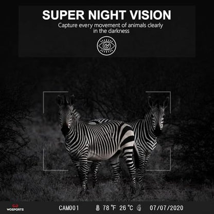 WOSPORTS Mini Trail Camera,24MP 1080P HD Game Camera Motion Activated with IR Night Vision Waterproof Video Deer Cam for Outdoor Wildlife Monitoring