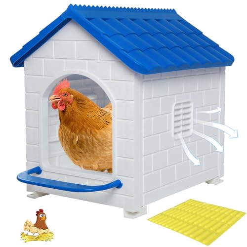 Nesting Boxes for Chicken, Plastic Single Compartment Chicken Nesting Box for Laying Eggs for Hens, Ducks and Poultry - Blue - color: Blue