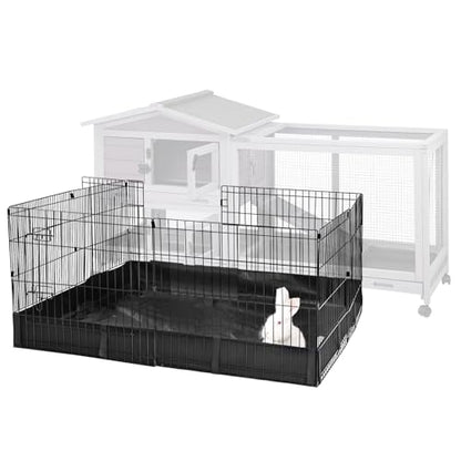 Aivituvin Rabbit Playpen Pet Pen Small Animal Cage with Waterproof Liner - Extension Playpen - color: Black