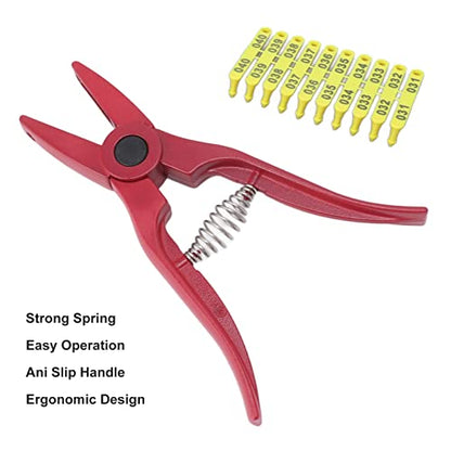 Livestock Ear Tag Pliers, Livestock Ear Tag Applicator with Ergonomic Anti Slip Handle for Farm Pigs Goats Cattle Sheep