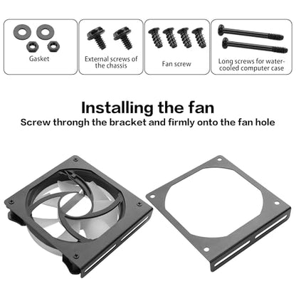 YAODHAOAD Fan Mount Stand Bracket, Metal Computer Case Fan Mount Rack Kit, Universal PC Case Fan Holder Accessory for Enhanced Cooling System DIY (2PCS) (12CM) - size: 12CM