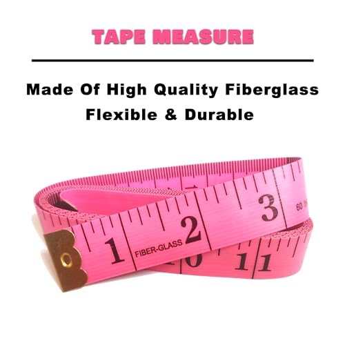 3 Pack Tape Measure Body Measuring Tape, Soft Fabric Measuring Tape for Sewing Cloth Measurement, 60 Inch Double Scale Tailor Ruler for Weight Loss (Red) - color: Red