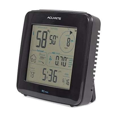 AcuRite Iris Weather Station with Mini Wireless Display for Temperature, Humidity, Wind Speed, Wind Direction, Historic Rainfall Totals, and Hyperlocal Forecast with Built-in Barometer (01122M) - color: Monochrome Screen