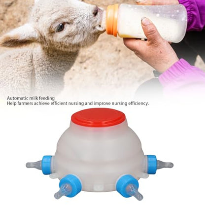 Haofy Automatic Lamb Feeding Bucket Adjustable Control, Portable Animal Milk Feeder with BPA Nipples Leak Proof Design for Piglets Sheep Goats Ideal for Farms Homesteads Veterinary Use