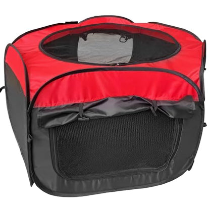 Portable Brooder Box for Chicks, Indoor Kit, 3.7 Ft X 3.7 Ft X 1.7 Ft, Red-Black Oxford Fabric with Mesh Ventilation