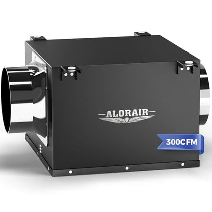 ALORAIR 6 Inch 300CFM Inline Bathroom Exhaust Fan – High CFM Inline Duct Fan Ultra Quiet Ventilation Fan for Bathroom, Attic, Kitchen, Garage, Laundry Room – Durable, Easy to Install, Powerful Airflow - size: 6 inch