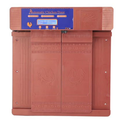 Automatic Chicken Coop Door, Lightweight Durable Solar Powered with Timer and Infrared Anti Pinch Sensor, for Poultry Coop Chicken Duck Goose (Bronze) - color: Bronze