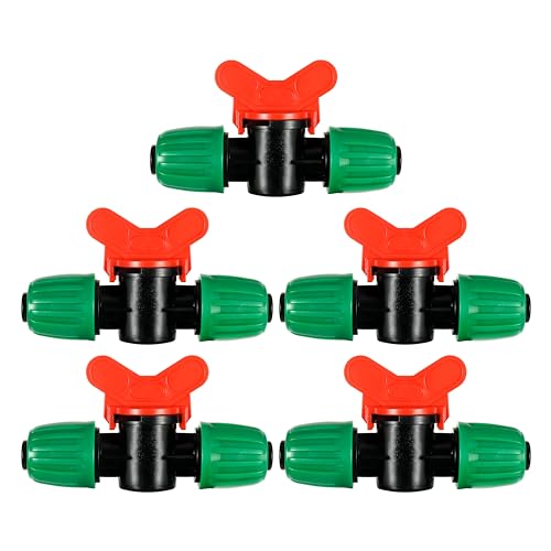 5 Pcs 1/2 Inch Drip Irrigation Switch Valve 1/2" Drip Irrigation Shut Off Valve Drip Irrigation Fittings Irrigation Valve for Drip System for Garden Water Flow Control - size: 1/2 inch Switch Valve