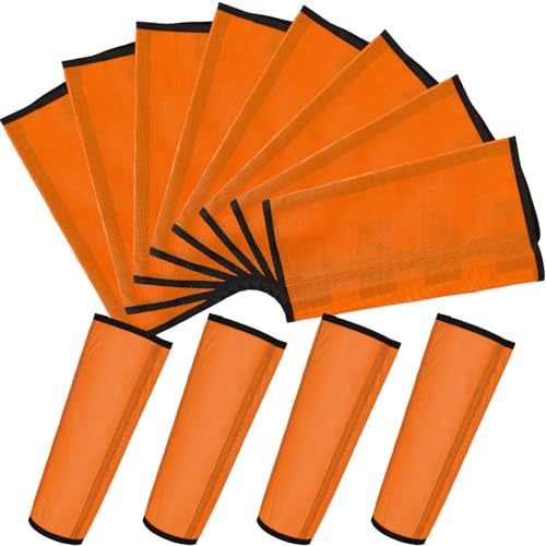Jexine Set of 8 Mesh Fly Boots for Horse Loose Fitting Non Slip Breathable Horse Fly Leggings Protective Reduces Stress Leg Fatigue Wraps for Preventing Flies Mosquitoes Bite - color: Orange