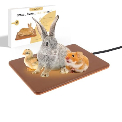 Small Animal Heating Pad, Small Animal Bed, Outdoor/Indoor Winter Thermal Heating Pad for Rabbits, Guinea Pigs & Chickens, Waterproof & Chew-Resistant, Energy-Efficient (S:11.8" x 8.2“)