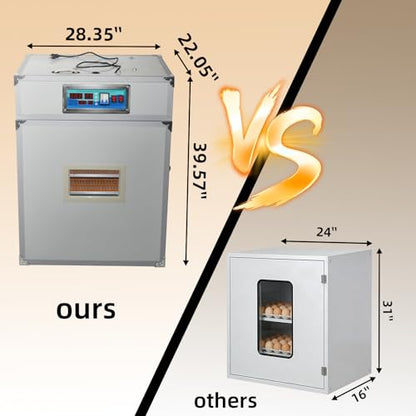 XKV Newly Upgraded 264 Egg Large Incubator with Automatic Egg Turning,Temperature Control and Humidity Control,Hatching Eggs,Chicken,Ducks,Poultry,with a Viewing Window,2026 - size: 264 Egg-210L
