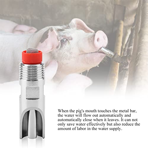 5PCS Automatic Pig Nipple Drinker Feeder Stainless Steel Piglets Cattle Waterer Drinking Dispenser Red hat Duckbilled Poultry Watering System