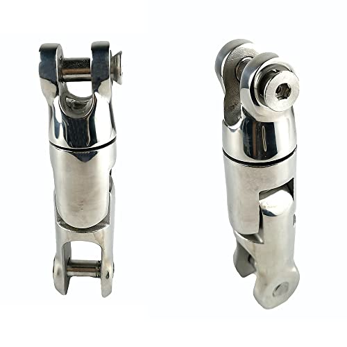 Duty 316 Stainless Steel Multi-Directional Double Anchor Swivel Connector(1/4"-5/16" 3/8"-1/2") - size: 1/4"-5/16"