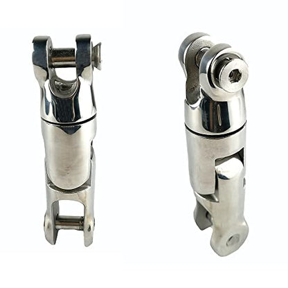 Duty 316 Stainless Steel Multi-Directional Double Anchor Swivel Connector(1/4"-5/16" 3/8"-1/2") - size: 1/4"-5/16"