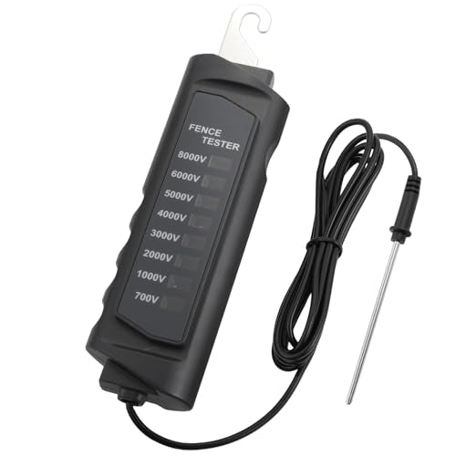 Electric Fence Tester 8KV, Fence Voltage Tester with 8 Neon Lights & Fault Finder, Battery-Free Portable Tool for Safe Fence Testing on Farms, Ranches, Homesteads (Livestock/Pasture) - style: 700V-8000V Fence Voltage Tester