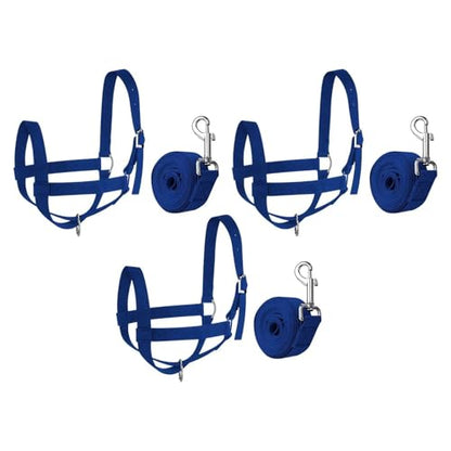 Cattle Halter Cow Halter with Leading Rope Adjustable Nylon Cattle Calf Bull Bridle for Showing Donkey for Gentle Control Calves During Grooming - color: Small