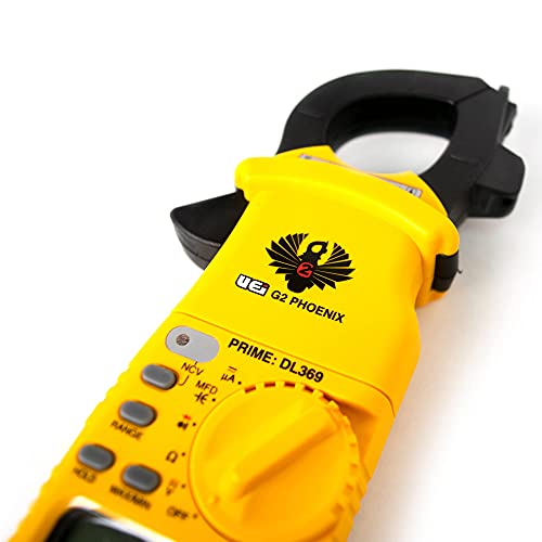 UEi DL369 Digital Clamp Meter HVAC Auto-Ranging 4000 Counts Volt Meter AC Amp Meter Measures AC Current AC/DC Voltage & Microamps Capacitance Resistance Diodes NCV Continuity Tester Live Wire Test