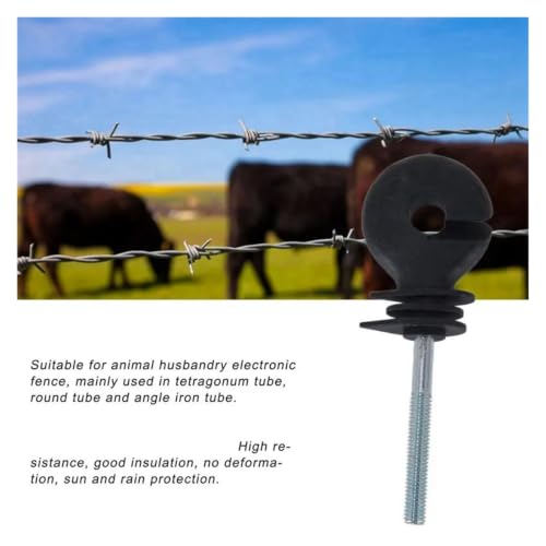 Electric Fencing Ring Insulators 50Pcs Flat Nut Insulators Electric Fence Threaded Insulation Spiral for Livestock