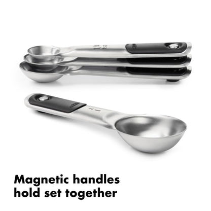 OXO Good Grips 4 Piece Stainless Steel Measuring Spoons with Magnetic Snaps - size: 4 count, style: Spoons