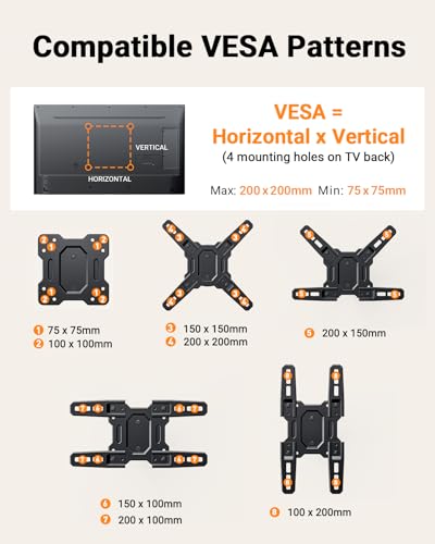Perlegear Full Motion TV Wall Mount Bracket for Most 13-43 Inch LED LCD Flat Curved Screen TVs & Monitors, Swivel Tilt Extension with Articulating Arms, Max VESA 200x200mm up to 44lbs - size: for 13-43 inch TVs&Monitors