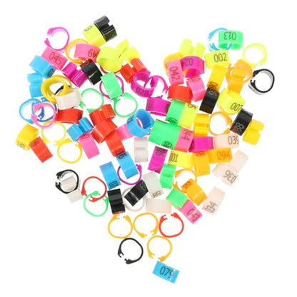 Toddmomy 100pcs Pigeon Foot Rings Durable Plastic Bird Leg Bands for Identification Mixed Colors for Poultry Chickens Ducks and Birds