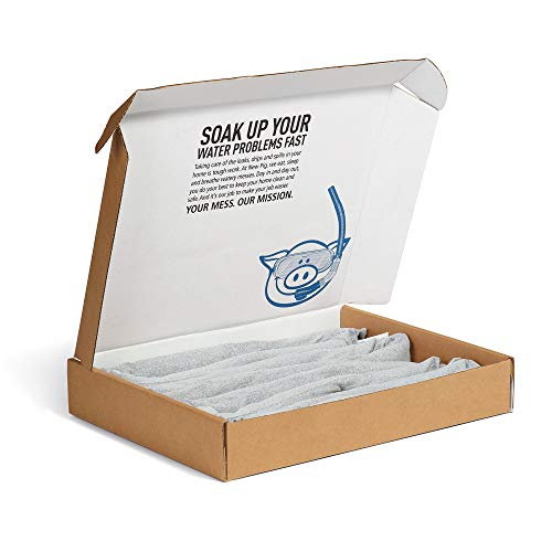 PIG Dryer-Safe Reusable Water Absorbent Sock | 4 Pack | 3" W x 38" L | Absorbs Up to 34 oz per Sock | Gray | PM50673 - color: Gray, style: 4-Pack