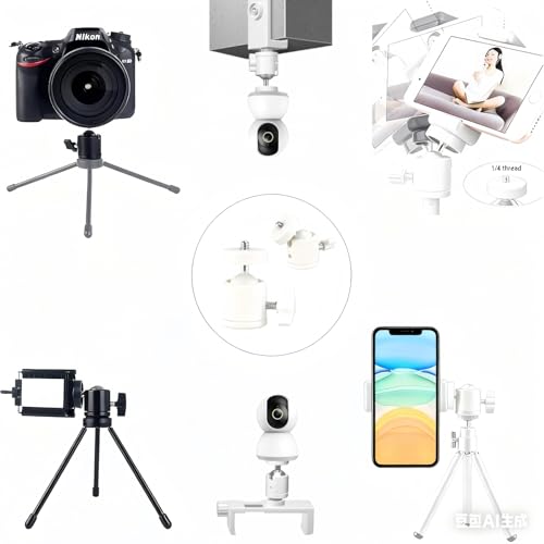 Security Camera Mount 90° Corner Bracket with 1/4" Ball Head Adapter, Compatible with Eufy SoloCam S340/E30/E42, 4G LTE S330, PTZ/WYZE Cam, 270° View for Extreme Indoor/Outdoor Use