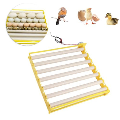 Egg Incubation Tray Automatic Egg Turner with 7 Rollers for Chicken Duck Quail Eggs, Large Capacity 16.9x16.7x2.1 Incubator Accessories for Home Farm Use
