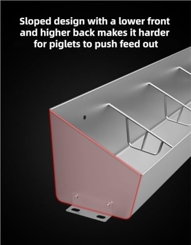 Hog Farm/Pig Barn Livestock Trough Feeder, Piglet Feeding Trough, Stainless Steel Pig Trough, for Pigs and Sheep(8.7x39.4in) - size: 8.7x39.4in