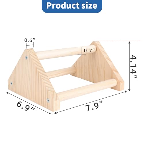 Chicken Roosting Perch - Chicken Coop Accessories & Supplies for Chicks - Natural Solid Pine Wood, Hand - Polished - Ideal Roosting Toy for Birds, Chicks & Parrots