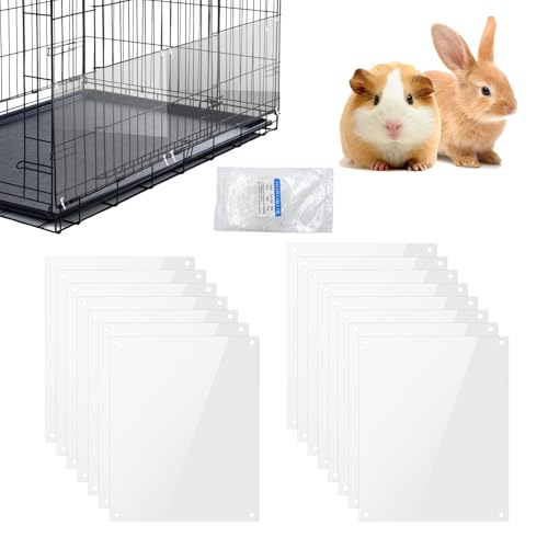 15-Pack Transparent Cage Scatter Guards – PVC Pet Enclosure Barriers with Zip Ties | Mess Prevention Panels for Rabbit, Ferret, Chinchilla & Small Animal Cages
