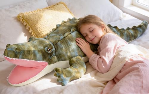 IKASA Giant Crocodile Stuffed Animal Plush Toys,Soft Toy 63" Alligator Large Cute Huge Jumbo Big Size Kawaii Fluffy Fat Plushie,Gifts for Kids - style: Crocodile