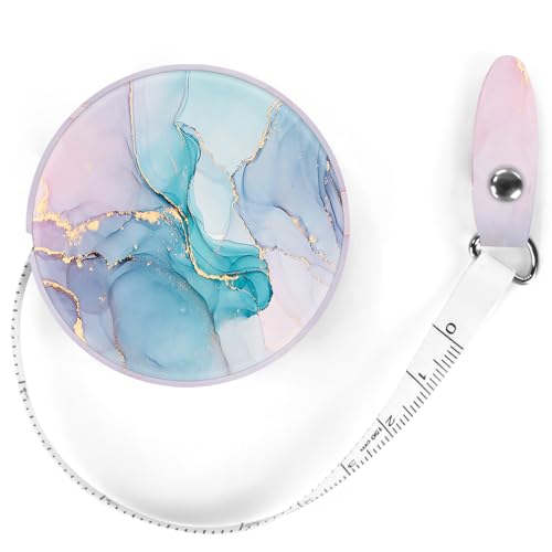Sewing Tape Measure，Colour Printed Small Retractable Soft Measuring Tape for Tailor Cloth Fabric Body Measurements. - color: Green Marble