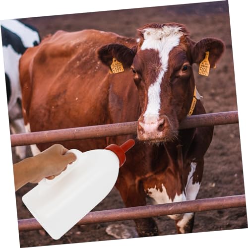2L Calf Nursing Bottle Replaceable Rubber Nipple Sturdy Thick Plastic Feeding Bottle for Young Livestock and Poultry