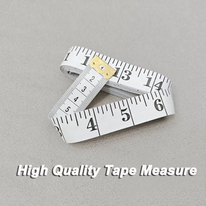 4 Pack 120-inch/300cm Soft Measuring Tape, Double Scale Fabric Craft Tape Measure for Sewing Flexible Vinyl Ruler & Body Measuring Tape for Weight Loss (White) - color: White