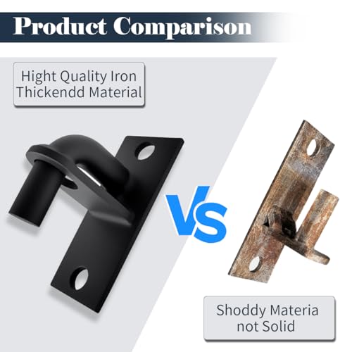 Heavy Duty Wall Mount Gate Hinge - Adjustable Fence Gate Hinges with 5/8 Hinge Pin for Chain Link Gates, Rust-Resistant Steel Design (Black, 4 Pack) - color: Black, size: 4 Pack