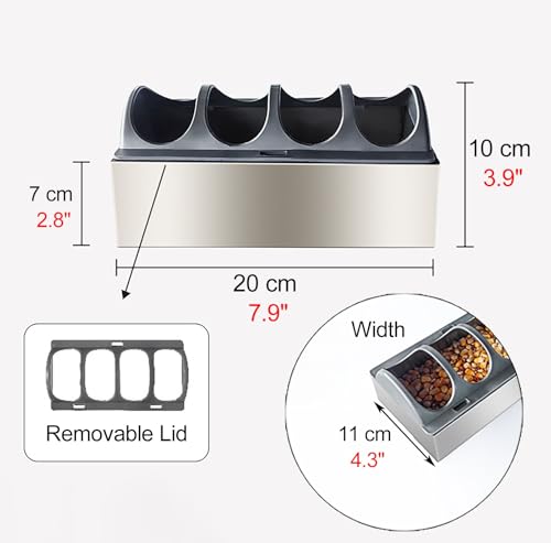 Peacock Feeder Trough for Meal Worms, Multi-Compartment Chicken Coops Water Trough, Rust-proof Anti-waste Chick Feeder, Easy to Clean(L20cm/7.9") - size: L20cm/7.9"