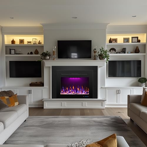 Electric Fireplace Insert Trim Kit for 30" W x 25" H，Black, for ASIN B0D9GDGD1Q - size: Trim for 30"W25"H