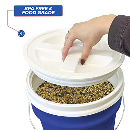 ePackageSupply 5 Gallon Bucket - Food Grade Bucket with Airtight Gamma Seal Screw-On Lid, BPA-Free, Heavy-Duty 90 Mil HDPE Plastic, Bulk Storage, Durable Container, Made in USA, Blue/White, 3 Packs - color: Blue/White, size: 3 Packs