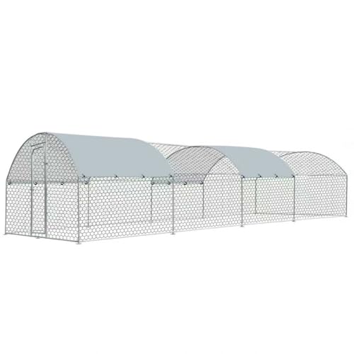 Large Chicken Coop, Walk-in Chicken Runs for Yard with Poultry Chicken Runs House Pen Cage, Chicken Coops with Water Poof & UV Resistance Cover for Outdoor Backyard Farm 9.84Lx19.68Wx6.6H FT - size: 117.6"L x 236.2"W x 76.8"H