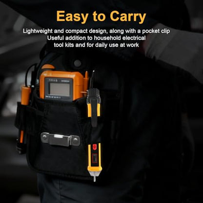 Voltage Tester Non Contact Voltage Detector Dual Range AC 12V/48V-1000V,Electrical Tester Pen with LCD Display Live Wire Tester with Alarm and Flashlight Wire Breakpoint Finder Tools