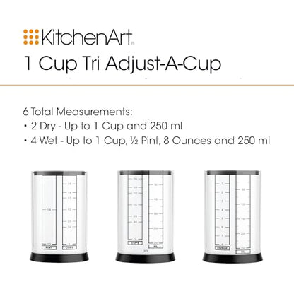 KitchenArt 1 Cup Tri Adjust A-Cup, Easy Pour Adjustable Measuring Cup - size: 1 Cup